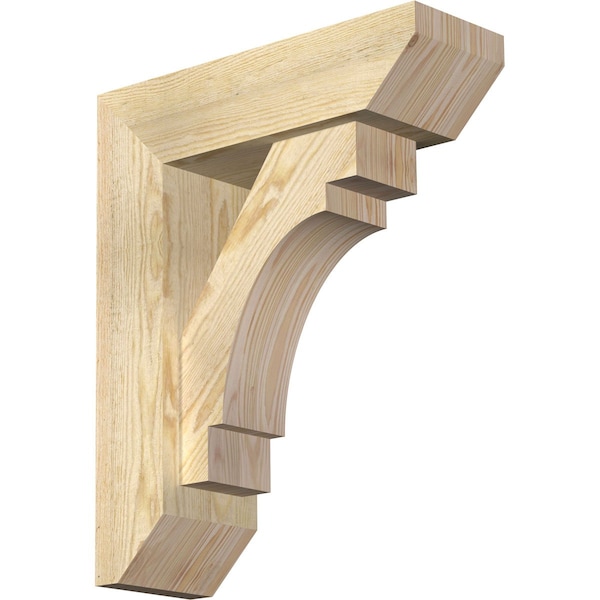 Ekena Millwork Merced Slat Rough Sawn Bracket w/ Offset Brace, Douglas Fir, 6"W x 18"D x 22"H BKT0604X18X22MRC06RDF - main